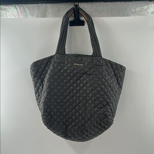 MZ Wallace Gray Quilted Tote with Diamond Pattern